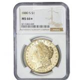 1880-S Morgan Silver Dollar NGC MS66*