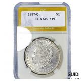 1887-O Morgan Silver Dollar PGA MS63 PL