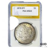 1878 8TF Morgan Silver Dollar PGA MS63