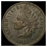 1858 Copper-Nickel Indian Head Cent NEARLY UNCIRCU