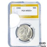 1946 Walking Liberty Half Dollar PGA MS65+