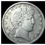 1905-S Silver Barber Half Dollar NEARLY UNCIRCULAT