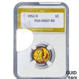 1952-D Wheat Cent PGA MS67 RD