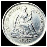 1867-S Silver Seated Liberty Half Dime CLOSELY U