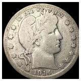 1914 Barber Silver Quarter NICELY CIRCULATED