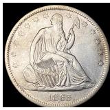 1865-S Silver Half Dollar NEARLY UNCIRCULATED