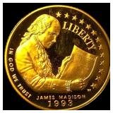 1993-W Gold $5 James Madison Commemorative CHOICE