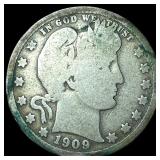 1909-D Silver Barber Quarter NICELY CIRCULATED