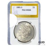 1881-S Morgan Silver Dollar PGA MS66