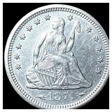1874 Arrows Seated Liberty Quarter CLOSELY UNCIRCU
