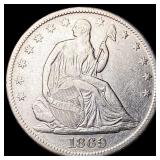 1869-S Silver Half Dollar NEARLY UNCIRCULATED