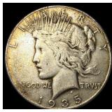 1935 Silver Peace Dollar NEARLY UNCIRCULATED