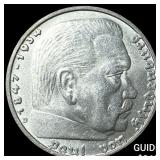1934D Germany 5 Reichs Mark