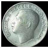 1935 Romania Silver 250 Lei