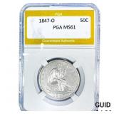 1847 Seated Liberty Half Dollar PGA MS61