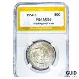 1954-S Washington Carver Half Dollar PGA MS66