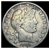 1899 Silver Barber Half Dollar NEARLY  UNCIRCULAT