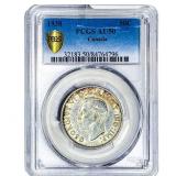 1938 Canada Silver 50 Cents PCGS AU50