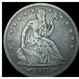 1874 Arrows Seated Liberty Half Dollar NEARLY  UN
