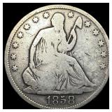 1858-O Silver Seated Liberty Half Dollar  LIGHTLY