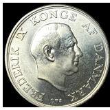 1958 Denmark Silver 2 Kroner