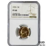 1955 Jefferson Nickel NGC PF68