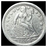 1854-O Arrows Silver Seated Liberty Dime  CLOSELY
