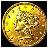 1904 Liberty Head Gold Quarter Eagle $2.50  CLOSE