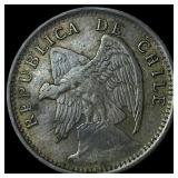 1920 Chile Silver 10 Centavos