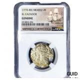 (1772-83) Mexico 2 Reales El Cazador NGC Genuine