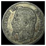 1868 France Napoleon III Silver 2 Francs