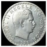 1932 Romania Silver 100 Lei
