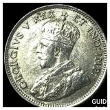 1920 British East Africa Silver 25 Cents