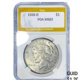 1926-D Silver Peace Dollar PGA MS63