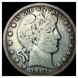 1902-S Silver Barber Half Dollar LIGHTLY  CIRCULA