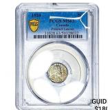 1910 Canada Silver 5 Cents Pointed Leaves PCGS