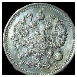 1915 Russia Silver 10 Kopeks
