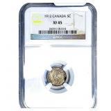 Canada Silver 5 Cents NGC XF45