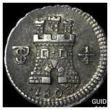 1803 Bolivia Charles IV Silver 1/4 Real