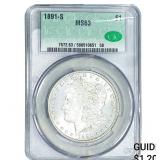 1891-S Morgan Silver Dollar CAC MS63