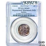 1938-D/D Buffalo Nickel PCGS MS65