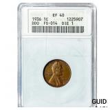1936 Wheat Cent ANACS EF40