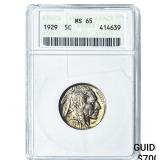 1929 Buffalo Nickel ANACS MS65