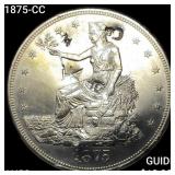 1875-CC Silver Trade Dollar CHOICE AU+