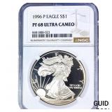1996-P Silver Eagle NGC PF68 Ultra Cameo