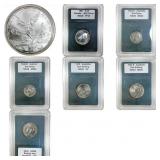 [7 Coins] 2010 Silver 1 Onza & Australian Silver C