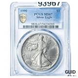1990 Silver Eagle PCGS MS67