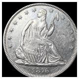 1876 Seated Liberty Half Dollar CLOSELY UNCIRCULAT