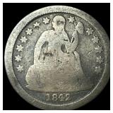 1842 Silver Seated Liberty Dime NICELY CIRCULATED