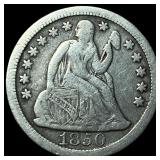 1850 Silver Seated Liberty Dime NEARLY UNCIRCULATE